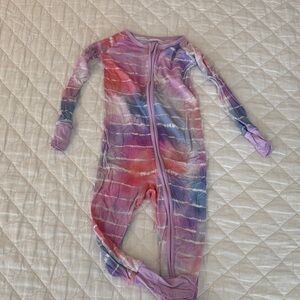 Little Sleepies Purple and Pink Tie-Dye Footie